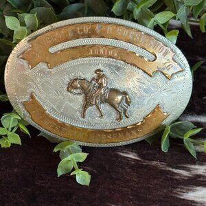 Vintage 1976 Lubbock Co. 4-H Horse Show Western Horsemanship Trophy Buckle